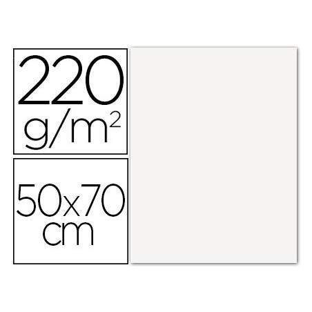 CARTULINA LISA/RUGOSA 2 TEXTURAS 50X70 CM 220G/M2 BLANCO (PACK INDIVISIBLE 20 UDS)