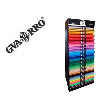 EXPOSITOR GUARRO METALICO VACIO 42 ESTANTES PARA CARTULINA 185 GR 50X65 CM 75X57X200 CM