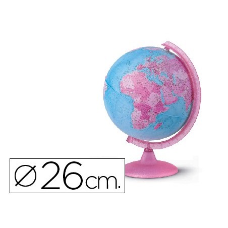 GLOBO TERRAQUEO CON LUZ MODELO PINK DIAMETRO 26 CM