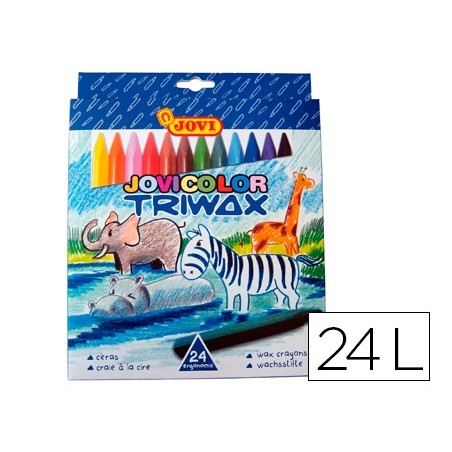 LAPICES CERA JOVICOLOR TRIANGULAR TRIWAX 24 COLORES