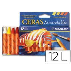 LAPICES DE CERA MASATS ACUARELABLE CAJA DE 12 UNIDADES COLORES SURTIDOS