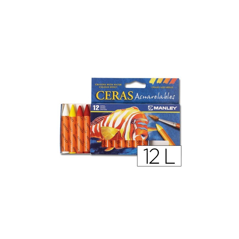 LAPICES DE CERA MASATS ACUARELABLE CAJA DE 12 UNIDADES COLORES SURTIDOS