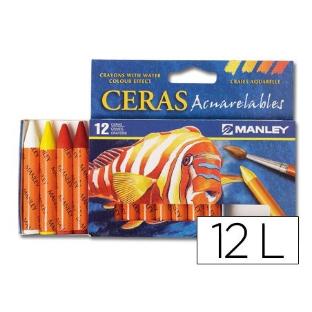 LAPICES DE CERA MASATS ACUARELABLE CAJA DE 12 UNIDADES COLORES SURTIDOS