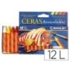 LAPICES DE CERA MASATS ACUARELABLE CAJA DE 12 UNIDADES COLORES SURTIDOS