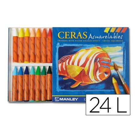 LAPICES DE CERA MASAT ACUARELABLE CAJA DE 24 UNIDADES COLORES SURTIDOS
