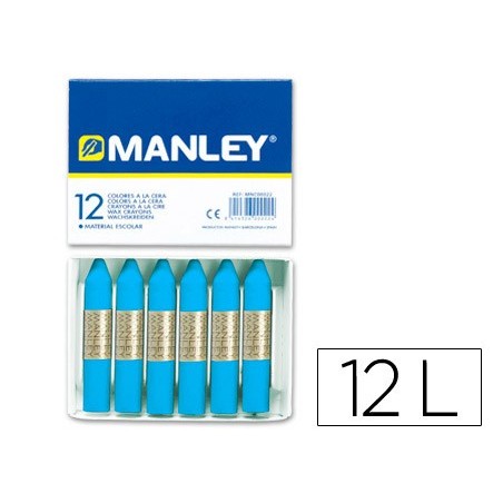 LAPICES CERA MANLEY UNICOLOR AZUL COBALTO N.20 CAJA DE 12 UNIDADES