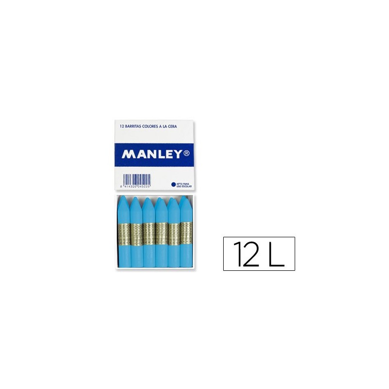 LAPICES DE CERA MANLEY UNICOLOR CELESTE CLARO N.41 CAJA DE 12 UNIDADES