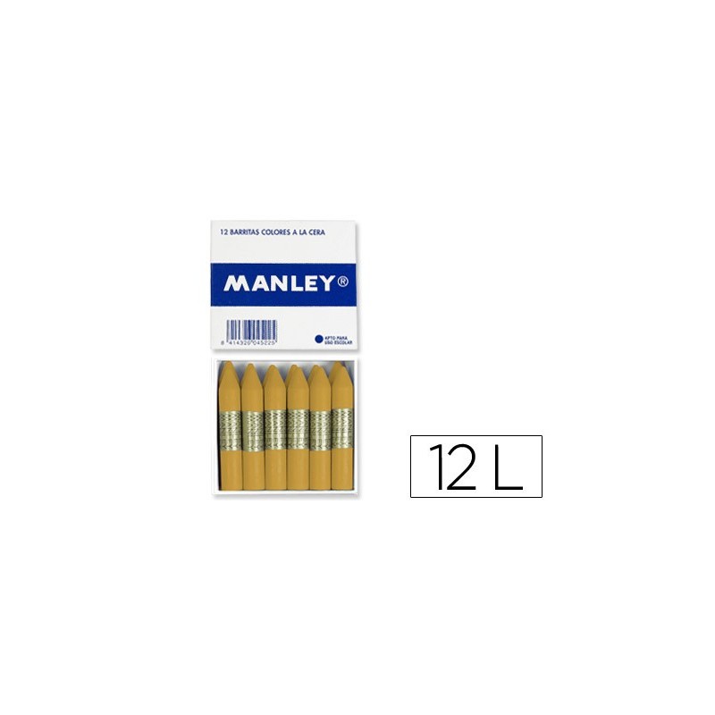 LAPICES DE CERA MANLEY UNICOLOR OCRE MADERA N.64 CAJADE 12 UNIDADES