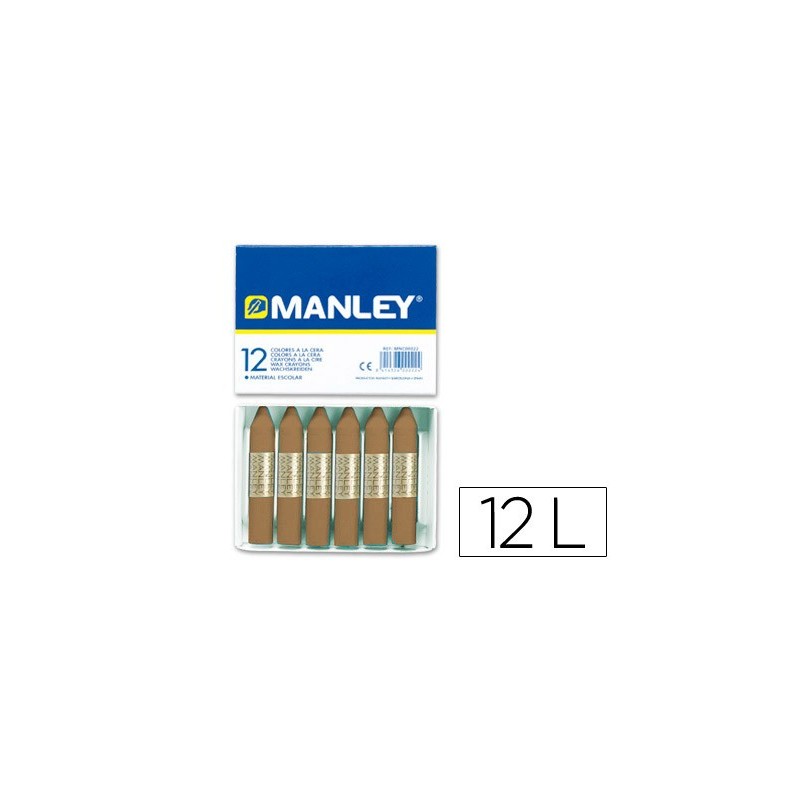 LAPICES CERA MANLEY UNICOLOR TIERRA SOMBRA TOSTADO N.68 CAJA DE 12 UNIDADES