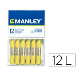 LAPICES CERA MANLEY UNICOLOR VERDE AMARILLO CLARO N.47 CAJA DE 12 UNIDADES