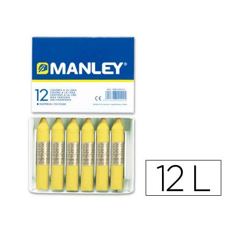 LAPICES CERA MANLEY UNICOLOR VERDE AMARILLO CLARO N.47 CAJA DE 12 UNIDADES