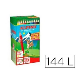 LAPICES DE COLORES ALPINO SCHOOL PACK DE 132 + 12 UNIDADES OBSEQUIO COLORES SURTIDOS