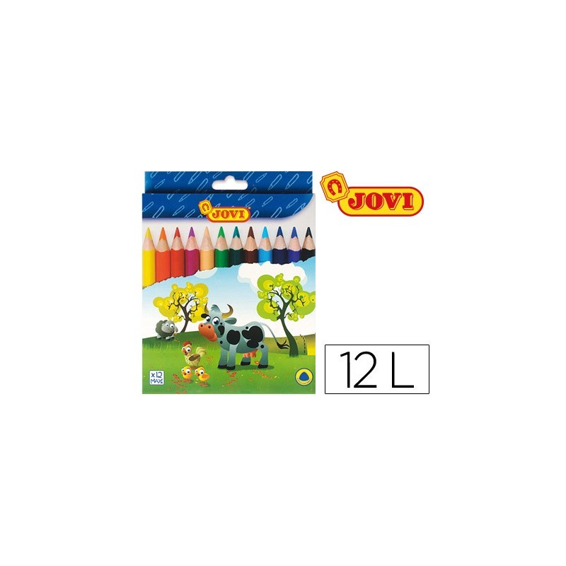 LAPICES DE COLORES JOVI MAXI TRIANGULARES ESTUCHE DE 12 COLORES SURTIDOS