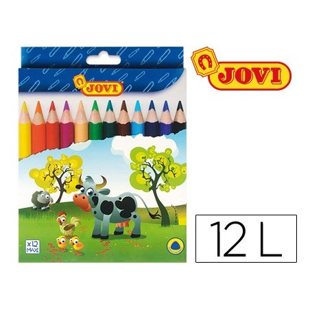 LAPICES DE COLORES JOVI MAXI TRIANGULARES ESTUCHE DE 12 COLORES SURTIDOS