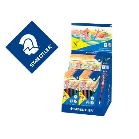 LAPICES DE COLORES STAEDTLER WOPEX ECOLOGICO EXPOSITOR DE 20 CAJAS DE 12 COLORES Y 5 CAJAS DE 24 COLORES