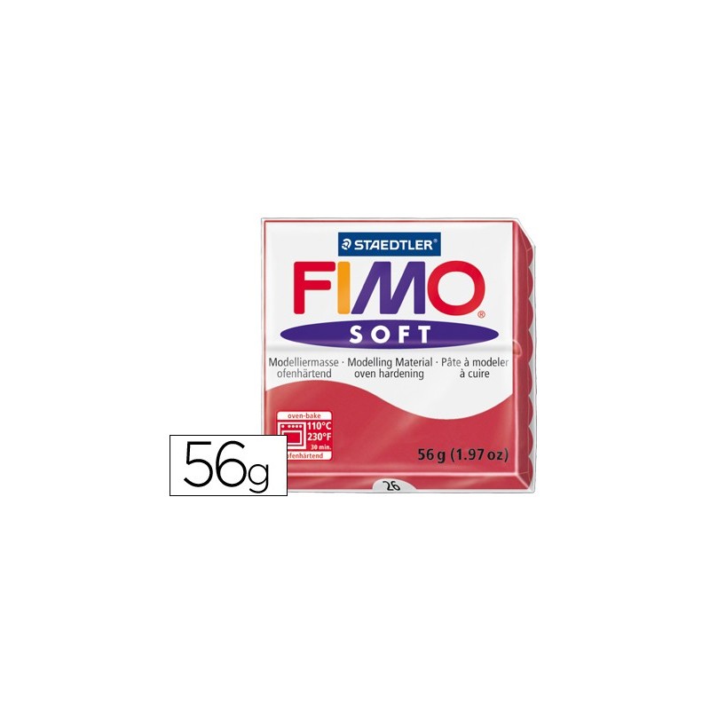 PASTA STAEDTLER FIMO SOFT 57 GR COLOR ROJO CEREZA