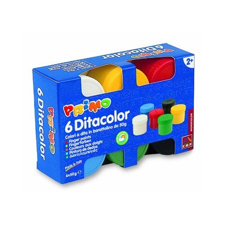 PINTURA DE DEDOS PRIMO 50 G CAJA DE 6 UNIDADES COLORES SURTIDOS
