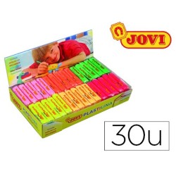PLASTILINA JOVI 70F TAMAÑO PEQUEÑO CAJA DE 30 UNIDADES COLORES FLUORESCENTES