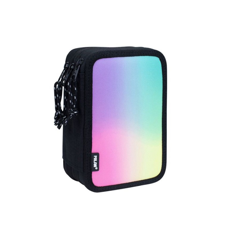 PLUMIER ESCOLAR MILAN SERIE SUNSET TRIPLE COLOR NEGRO 195X55X130 MM