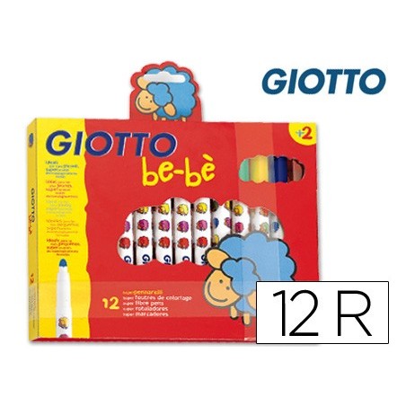 ROTULADOR GIOTTO SUPER BEBE CAJA DE 12 COLORES SURTIDOS