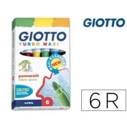 ROTULADOR GIOTTO TURBO-MAXI CAJA DE 6 COLORES LAVABLES CON PUNTA BLOQUEADA