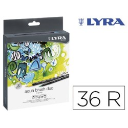 ROTULADOR LYRA AQUA BRUSH DUO CAJA DE 36 COLORES SURTIDOS