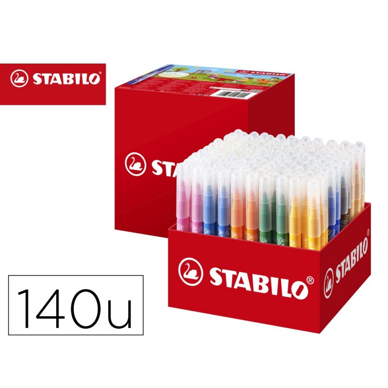 ROTULADOR STABILO POWER MAX SCHOOL PACK DE 140 UNIDADES SURTIDAS 16 COLORES