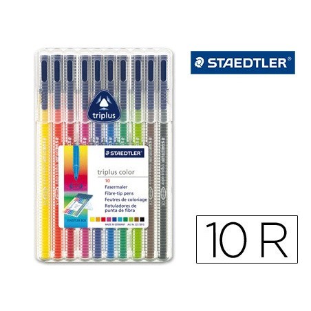 ROTULADOR STAEDTLER TRIPLUS ESTUCHE 10 COLORES