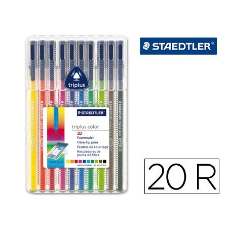 ROTULADOR STAEDTLER TRIPLUS ESTUCHE DE 20 COLORES