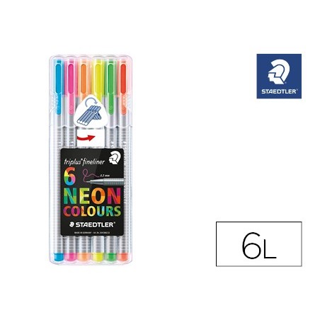 ROTULADOR STAEDTLER TRIPLUS NEON COLOURS ESTUCHE DE 6 UNIDADES COLORES SURTIDOS