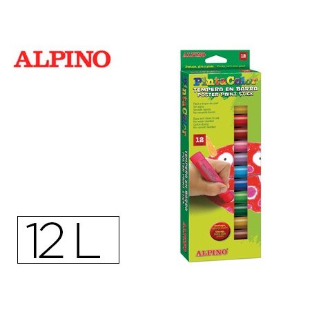 TEMPERA EN BARRA ALPINO PINTACOLOR CAJA DE 12 COLORES SURTIDOS