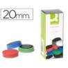 IMANES PARA SUJECION Q-CONNECT IDEAL PARA PIZARRAS MAGNETICAS20 MM COLORES SURTIDOS -CAJA DE 10 IMANES