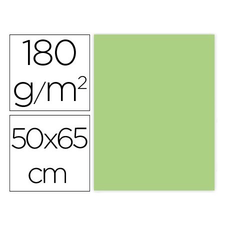 CARTULINA LIDERPAPEL 50X65 CM 180G/M2 VERDE HIERBA PAQUETE DE 25