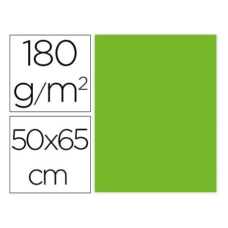 CARTULINA LIDERPAPEL 50X65 CM 180G/M2 VERDE PAQUETE DE 25
