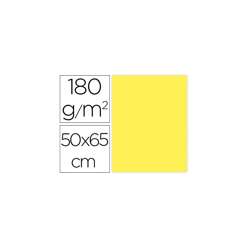 CARTULINA LIDERPAPEL 50X65 CM 180G/M2 AMARILLO PAQUETE DE 25
