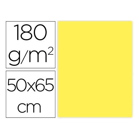 CARTULINA LIDERPAPEL 50X65 CM 180G/M2 AMARILLO PAQUETE DE 25