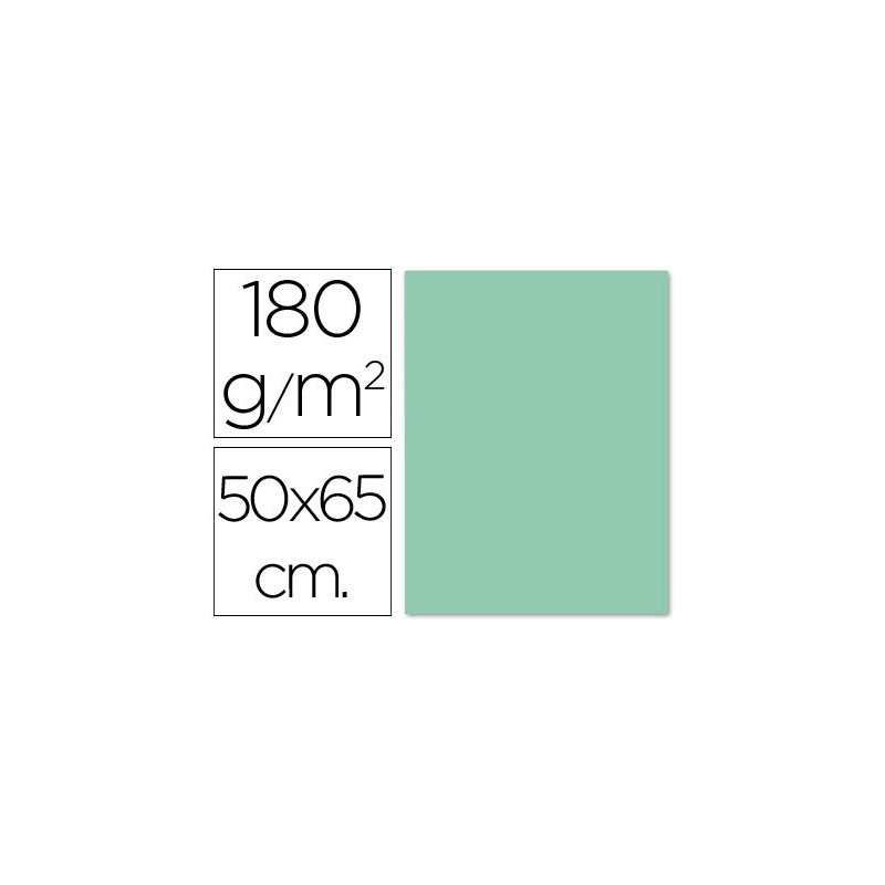 CARTULINA LIDERPAPEL 50X65 CM 180G/M2 VERDE (PACK INDIVISIBLE 5 UDS)