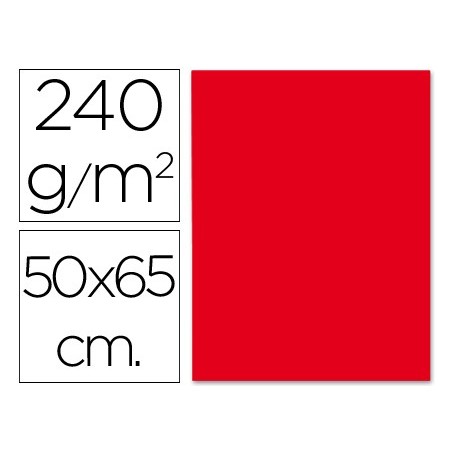 CARTULINA LIDERPAPEL 50X65 CM 240G/M2 ROJO (PACK INDIVISIBLE 5 UDS)