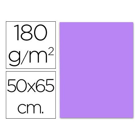CARTULINA LIDERPAPEL 50X65 CM LILA 180 GR -UNIDAD (PACK INDIVISIBLE 5 UDS)