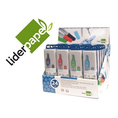 COMPAS LIDERPAPEL CON MANGO EXTRA SOFT COLORES SURTIDOS