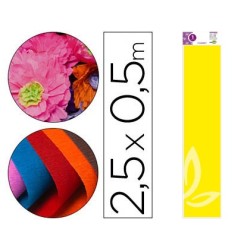 PAPEL CRESPON LIDERPAPEL 50 CM X 2,5 M 34G/M2 AMARILLO FLUORESCENTE