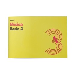 Cuaderno música Additio Basic 3 - Grapado - 24 x 17 cm - 3 pentagramas x 24 mm - 10 hojas - Color amarillo