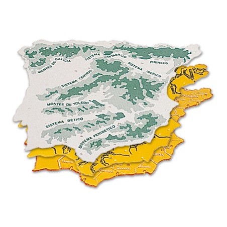 PLANTILLA LIDERPAPEL MAPA ESPAÑA PLASTICO 22X18 CM BOLSADE 3 UNIDADES