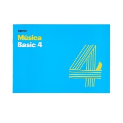 Cuaderno música Additio Basic 4 - Grapado - 24 x 17 cm - 4 pentagramas x 20 mm - 10 hojas - Color azul