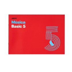 Cuaderno música Additio Basic 5 - Grapado - 24 x 17 cm - 5 pentagramas x 16 mm - 10 hojas - Color rojo