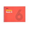 Cuaderno música Additio Basic 6 - Espiral - 21,5 x 15,5 cm - 6 pentagramas x 9 mm - 25 hojas - Colores surtidos