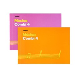 Cuaderno música Additio Combi 4 - Grapado - 24 x 17 cm - Hoja 4 pentagramas x 20 mm y hoja anotaciones y dibujo - 24 hojas - Col