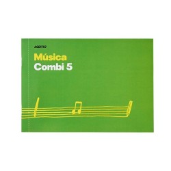 Cuaderno música Additio Combi 5 - Grapado - 24 x 17 cm - Hoja 5 pentagramas x 16 mm y hoja anotaciones y dibujo - 24 hojas - Col
