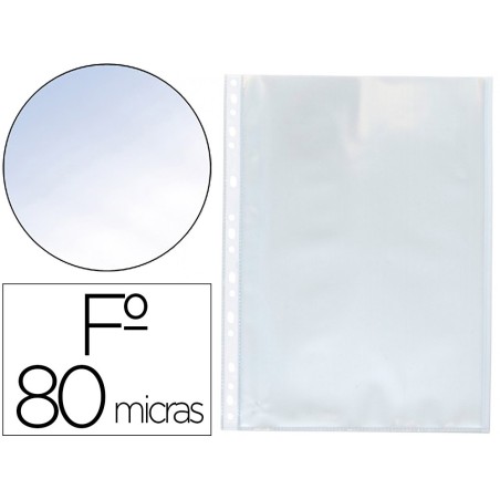 FUNDA MULTITALADRO Q-CONNECT FOLIO 80 MC CRISTAL CAJA DE 100 UNIDADES