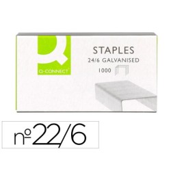GRAPAS Q-CONNECT N  22/6 24/6 GALVANIZADAS CAJA DE 1000 UNIDADES